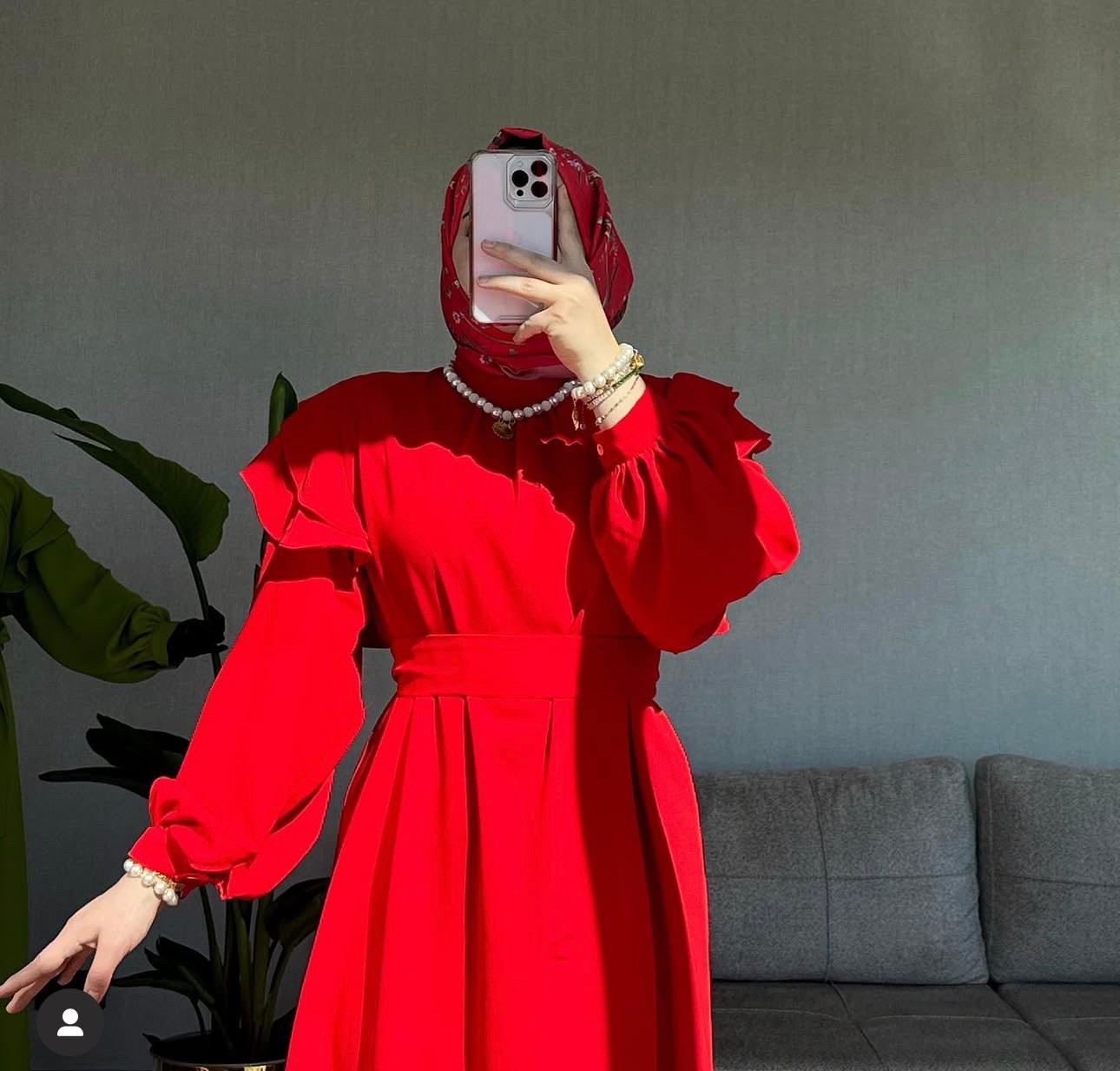 KIRMIZI FARAH ELBİSE 