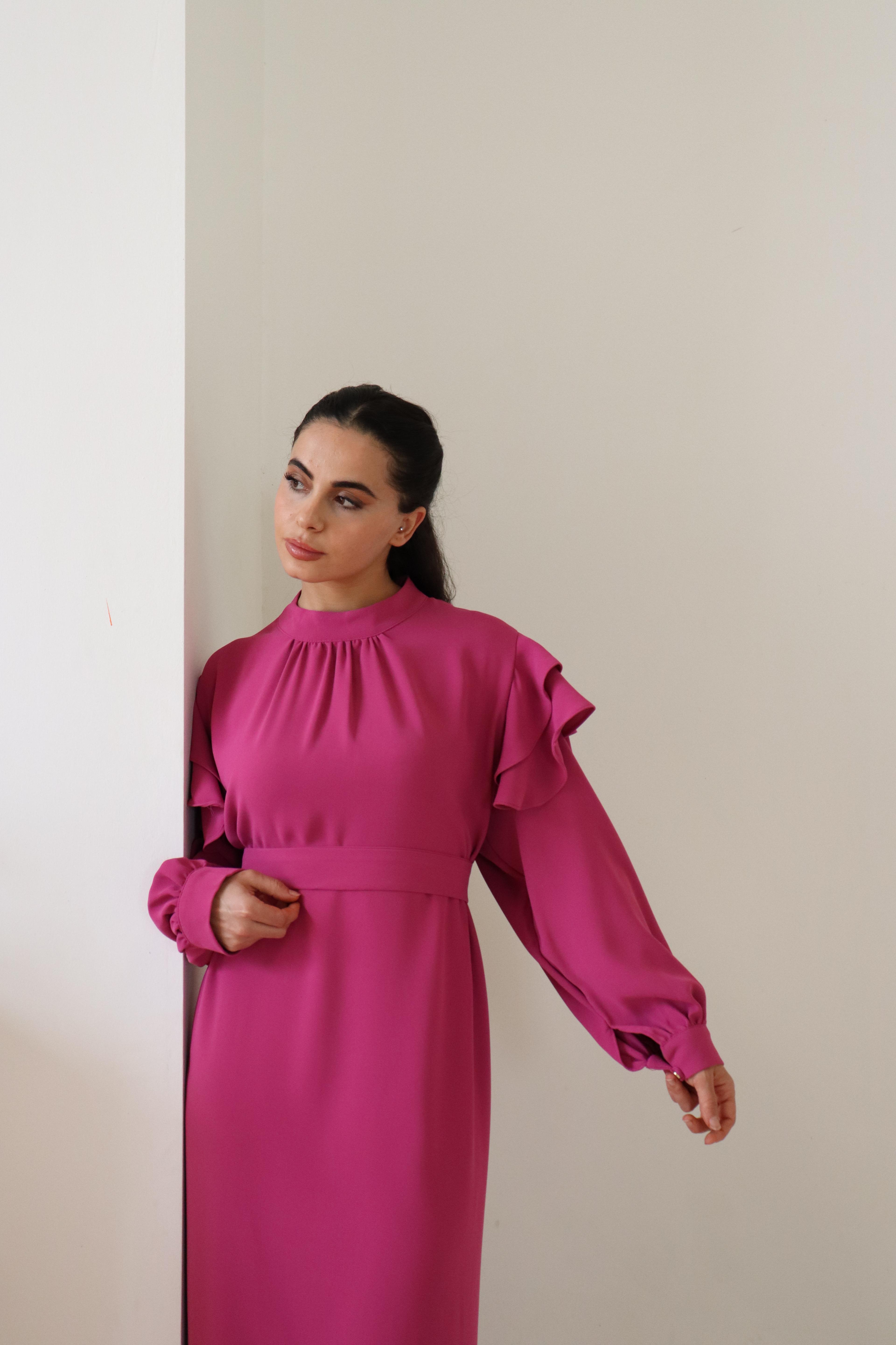 FARAH SOFT PEMBE ELBİSE