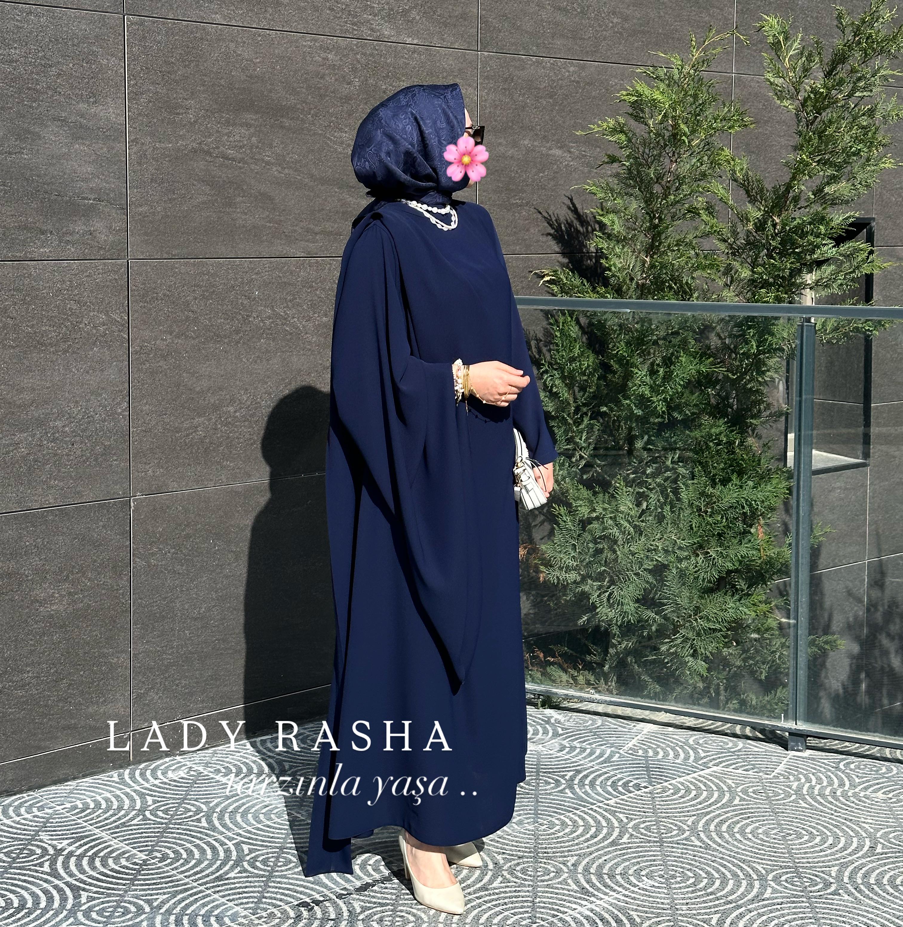 LACİVERT DAMLA ELBİSE