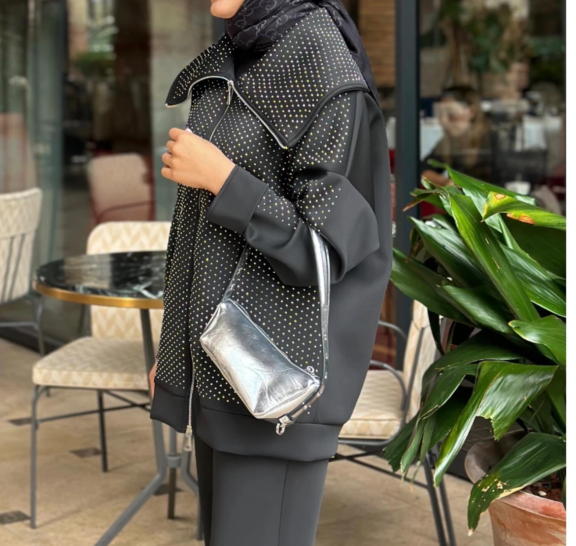 SCUBA SİYAH TAŞLI CEKET 