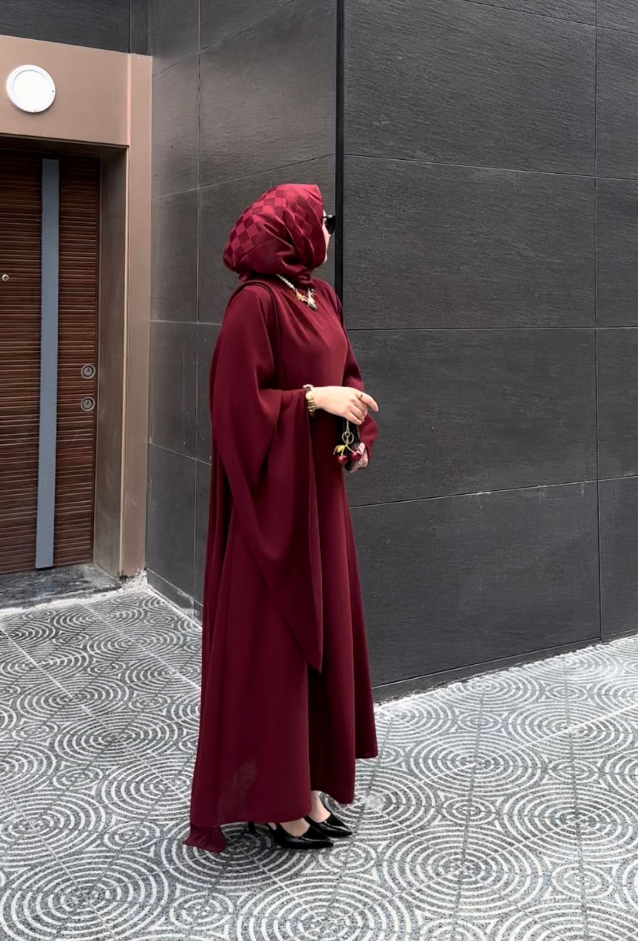 BORDO DAMLA ELBİSE