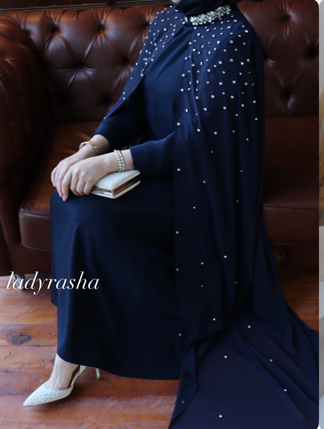 LACİVERT PARLA ELBİSE