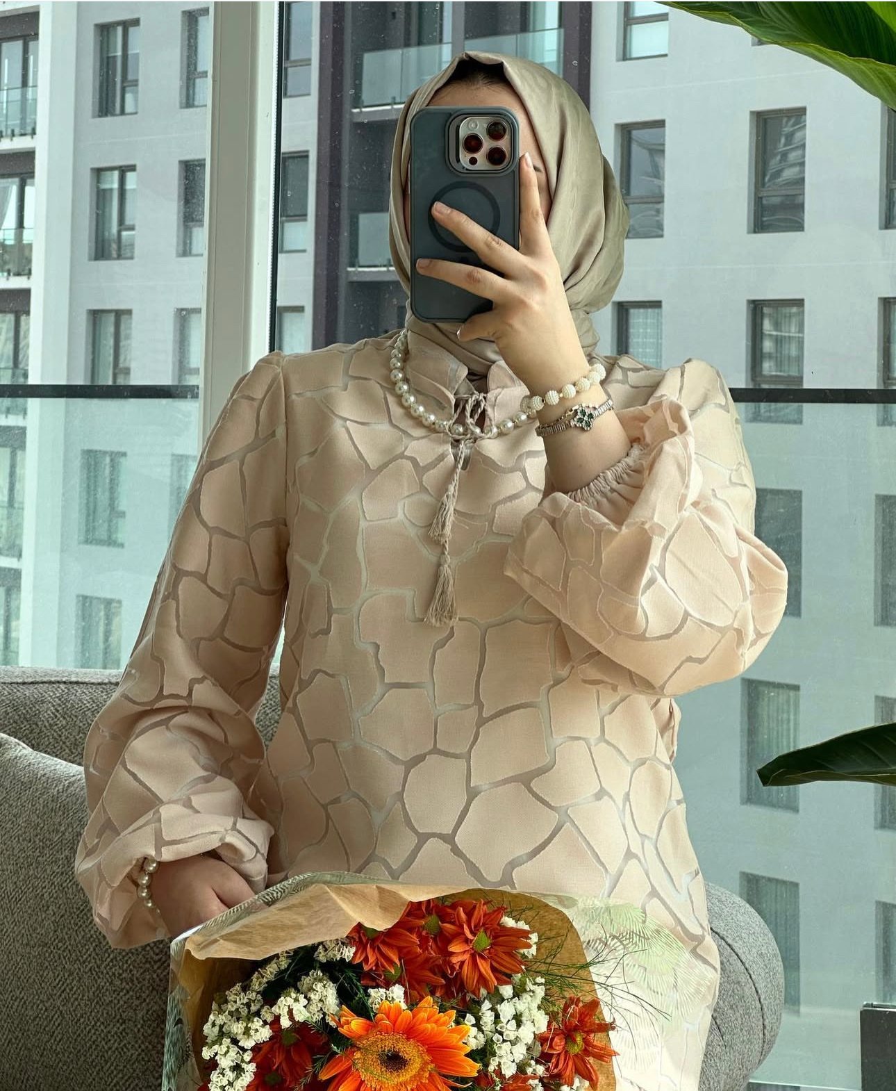 pudra desenli elbise