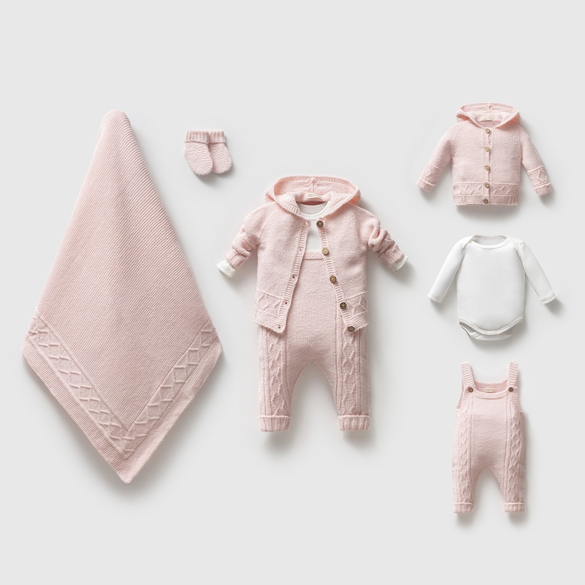 NİPPERLAND UNISEX 0-3 AY BAKLAVA DESEN SALOPETLİ 5Lİ SET