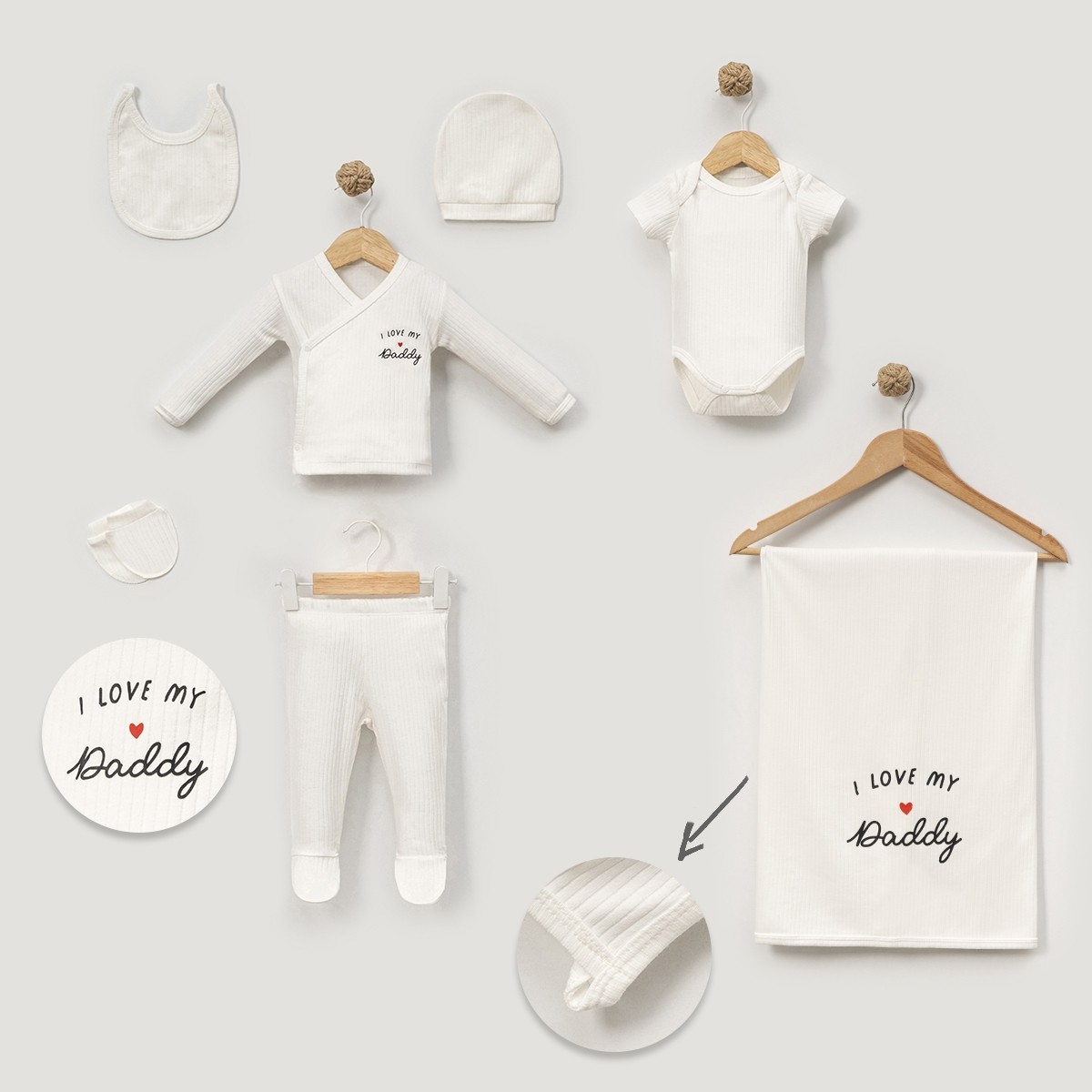 UNISEX 0-3 AY I LOVE DADDY 7Lİ SET