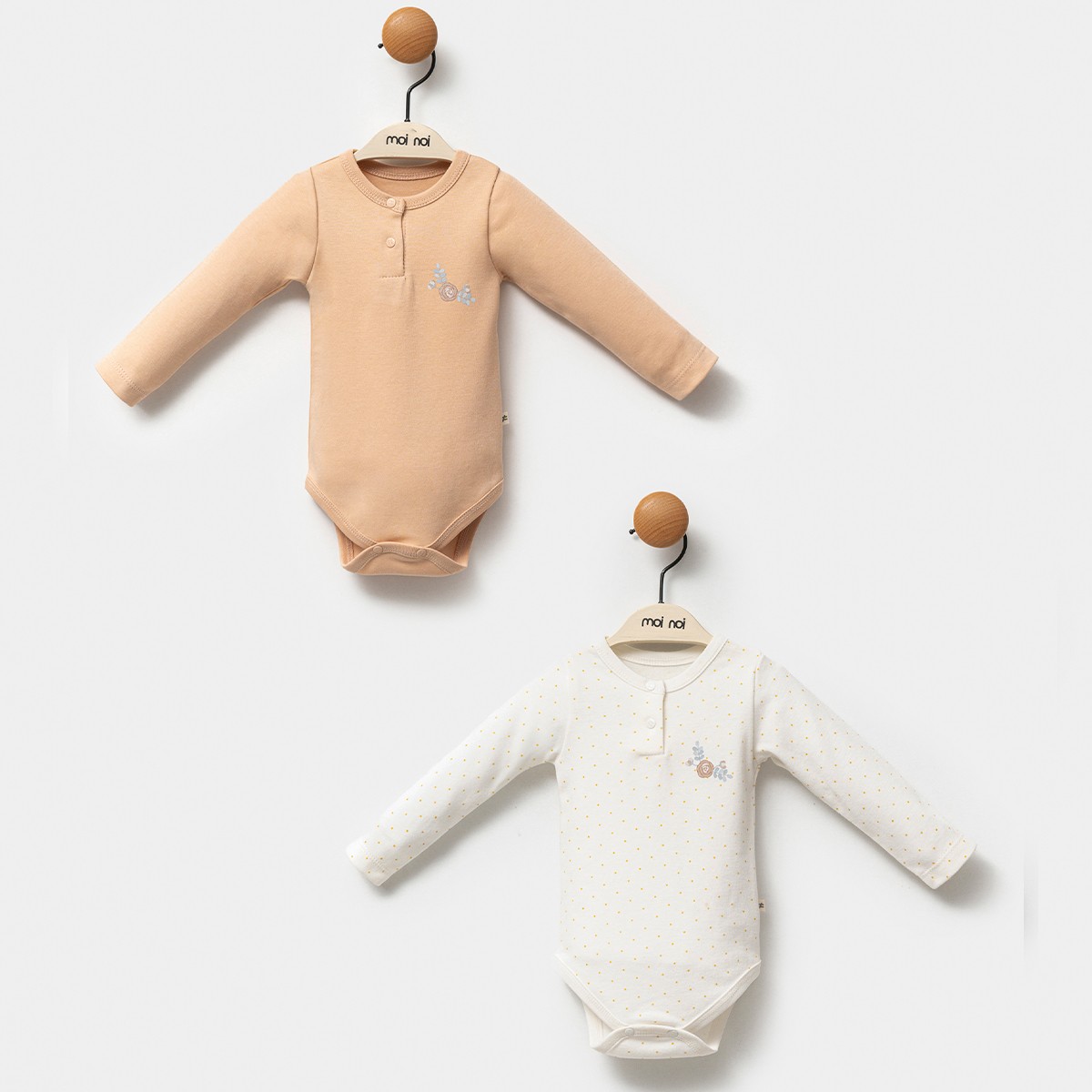 MOİ NOİ KIZ 0/3-3/6 AY GOLD 2Lİ BODY FLOWERS