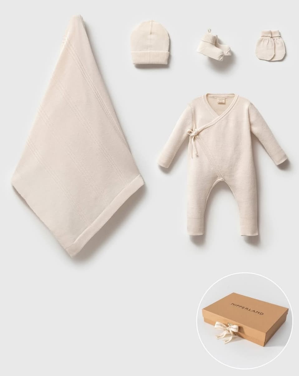 NİPPERLAND UNISEX 0-3 AY GOTS KRUVAZE 5Lİ SET