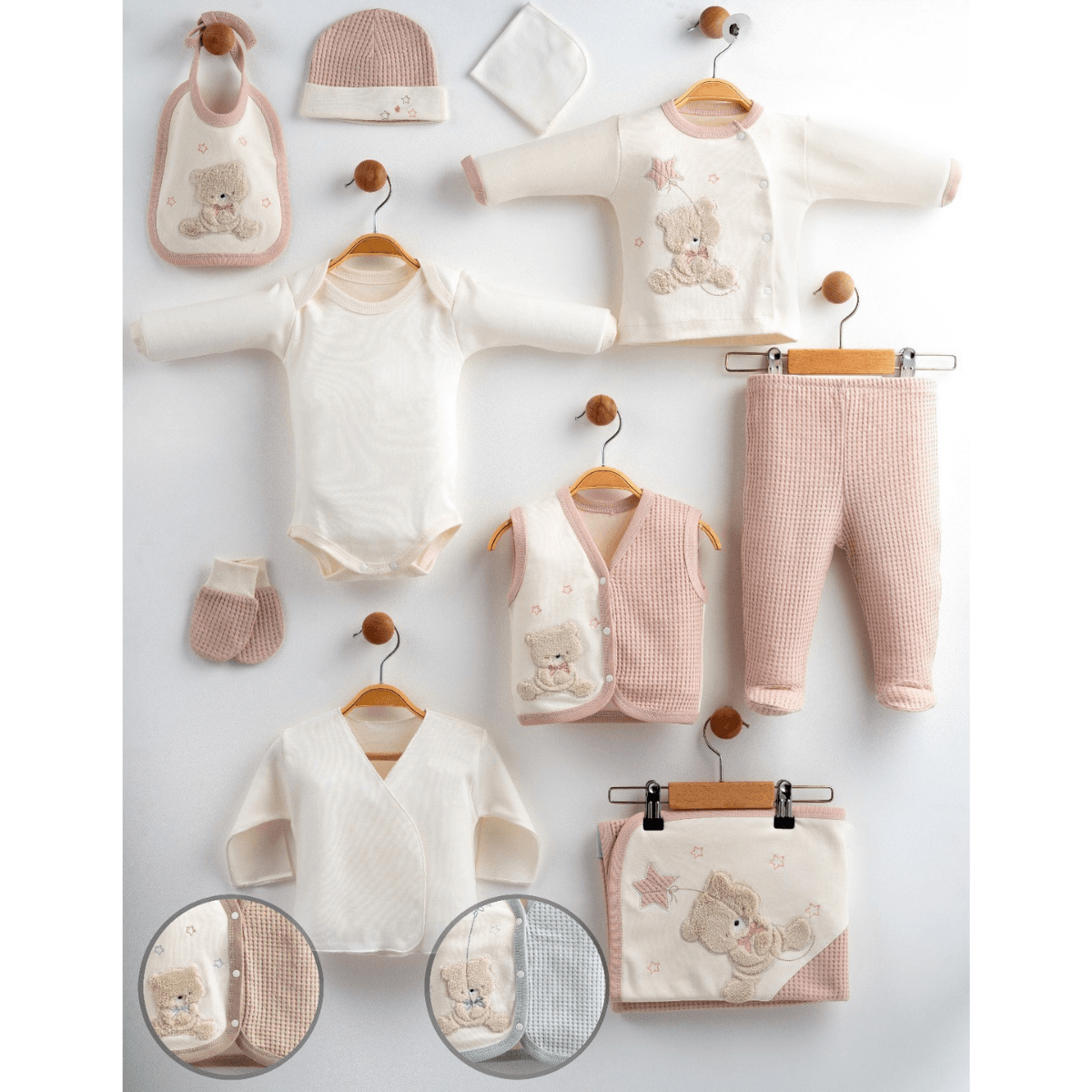 TONTON BEBE KIZ 0-3 AY YILDIZLI AYICIK 10LU SET