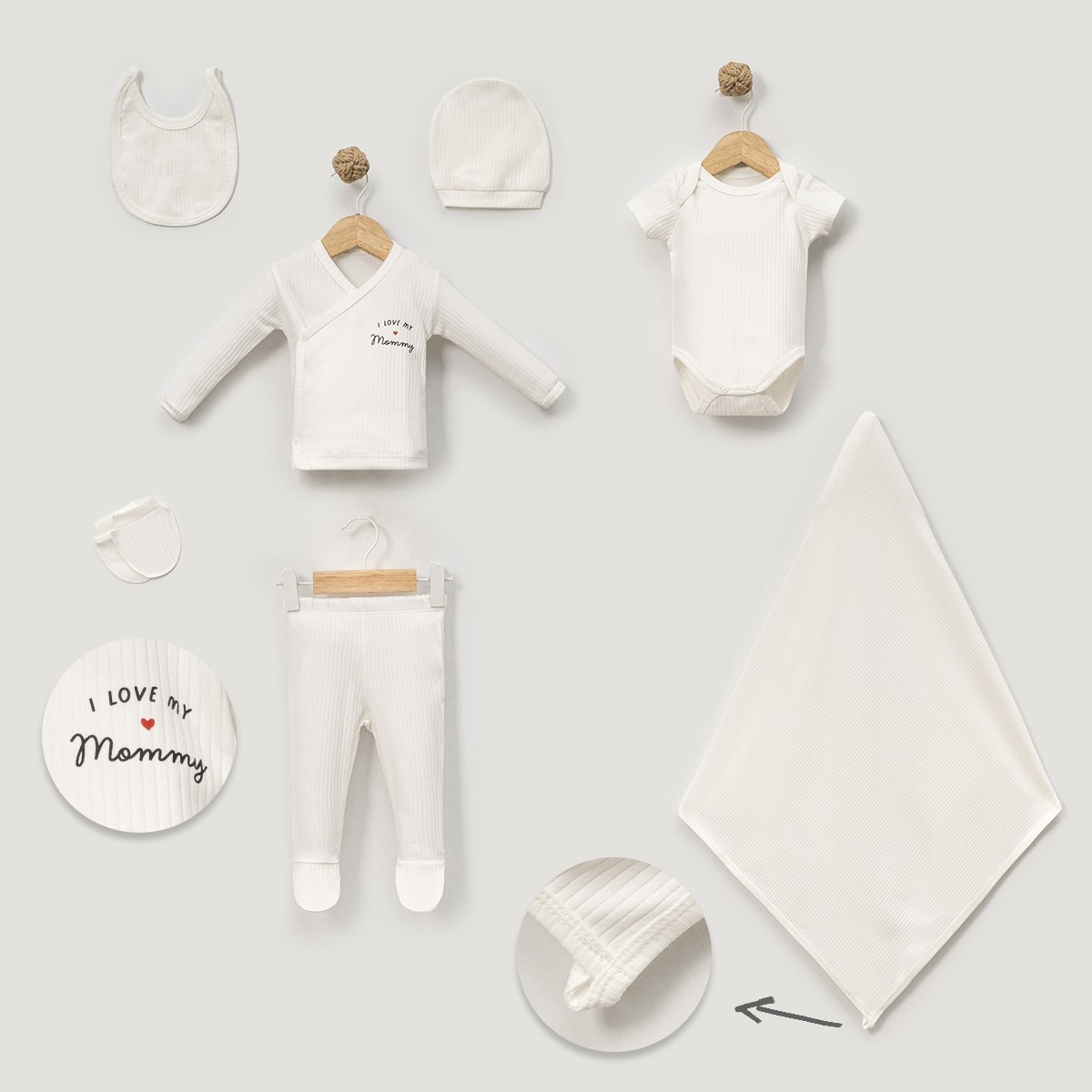 UNISEX 0-3 AY I LOVE MOMMY 7Lİ SET