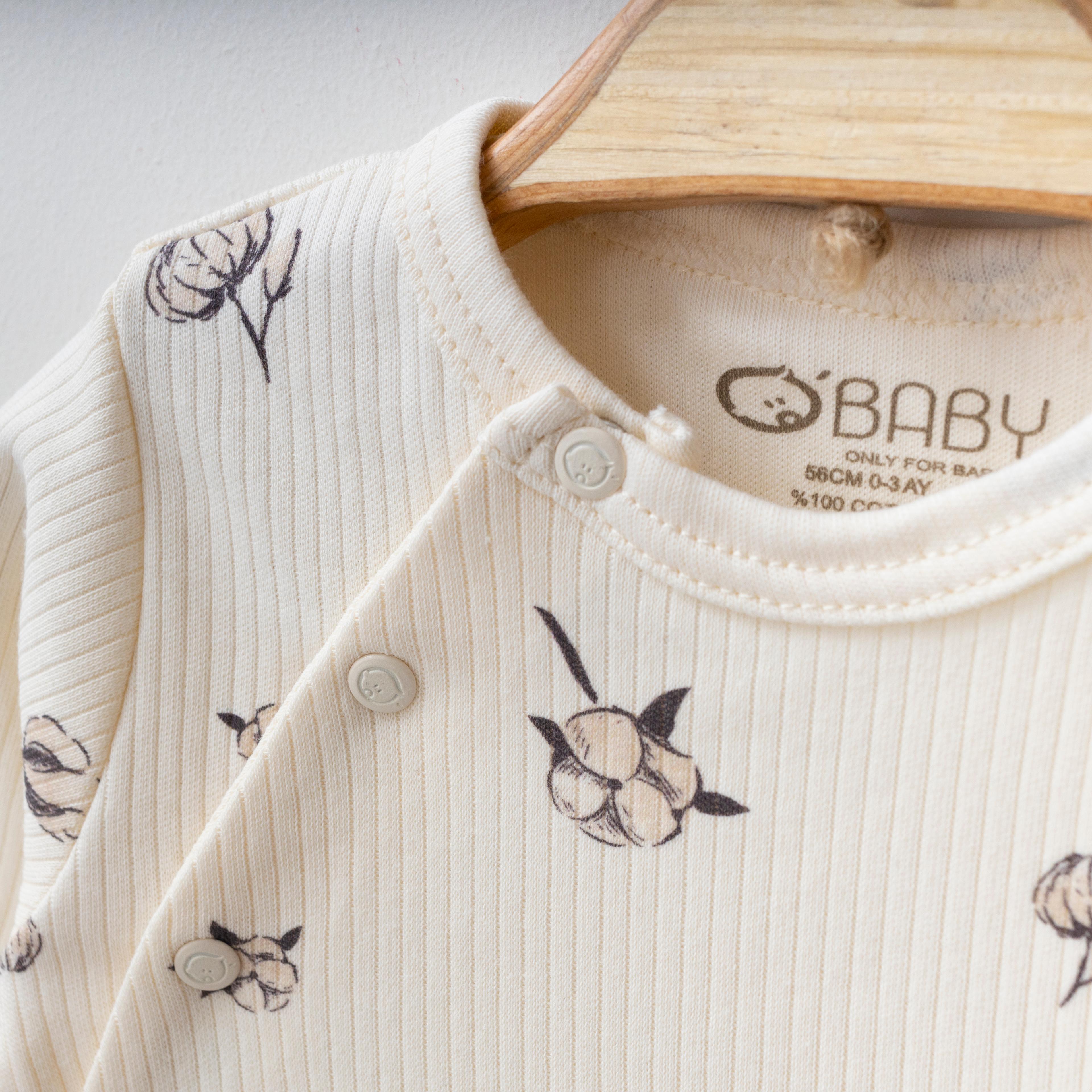 OBABY UNISEX 0/3-3/6 AY PAMUK BASKILI TULUM
