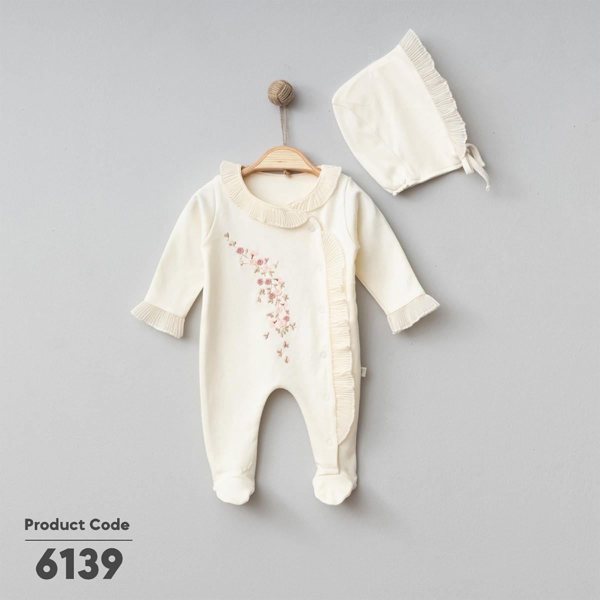 PUGİ BABY KIZ 0/3-3/6-6/9 AY PLİSELİ NATUREL TULUM KREM