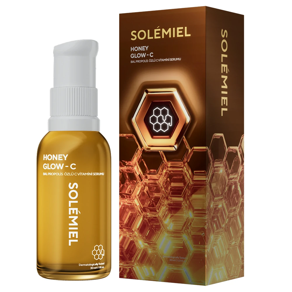 Aydınlatıcı Etki ve Eşit Cilt Görünümü Sağlayan Bal ve Propolis Özlü C Vitamini Serumu 30 ml