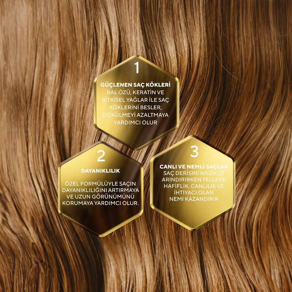 Besleyici ve Dökülme Karşıtı Batana ve Castor Yağı İçeren Bal Özlü Şampuan 400 ml