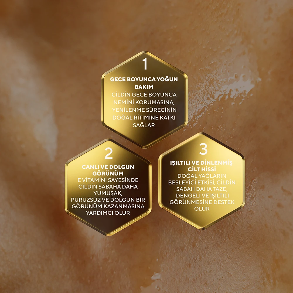 Onarıcı ve Yoğun Nemlendirici Bal ve Propolis Özlü Gece Maskesi 50 ml