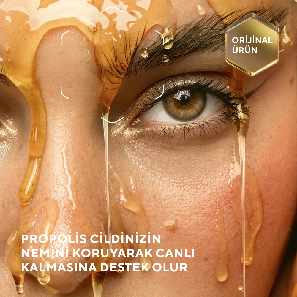Yoğun Nemlendirme ve Aydınlatma Sağlayan Bal ve Propolis Özlü Su Bazlı Nemlendirici Yüz Kremi 50 ml