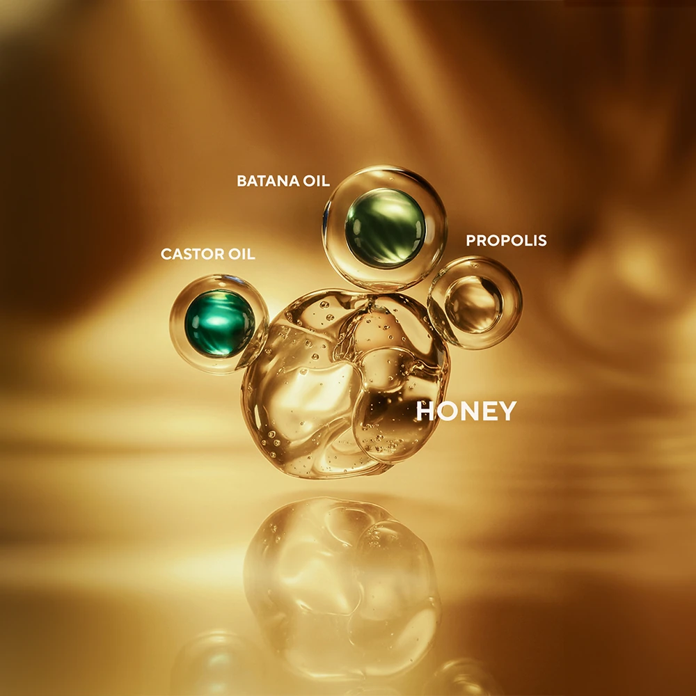 Güçlendirici ve Besleyici Etki Sağlayan Batana ve Castor Yağı İçeren Bal Özlü Saç Yağı 75 ml