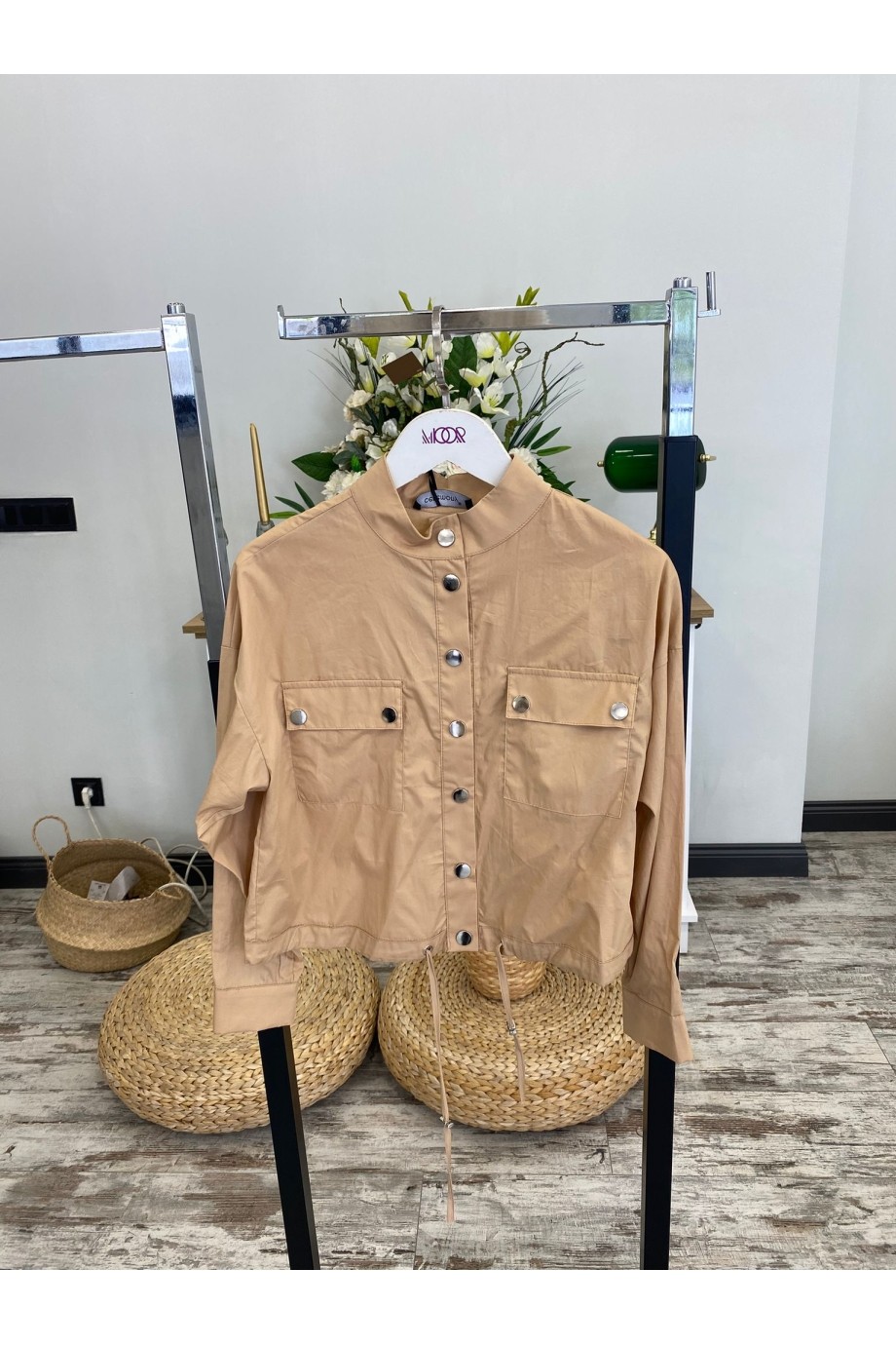 Kadın Ceremony Tasarım Çıtçıtlı Kısa Poplin Ceket