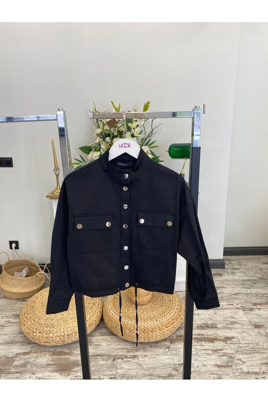 Kadın Ceremony Tasarım Çıtçıtlı Kısa Poplin Ceket