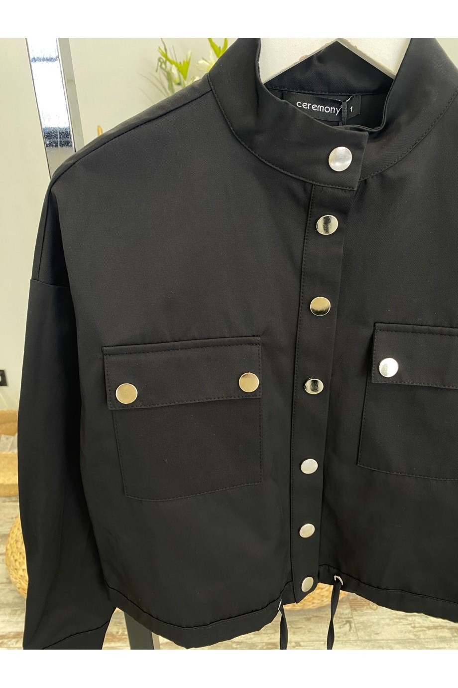Kadın Ceremony Tasarım Çıtçıtlı Kısa Poplin Ceket