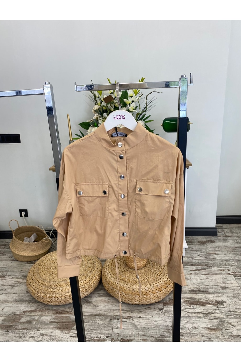 Kadın Ceremony Tasarım Çıtçıtlı Kısa Poplin Ceket