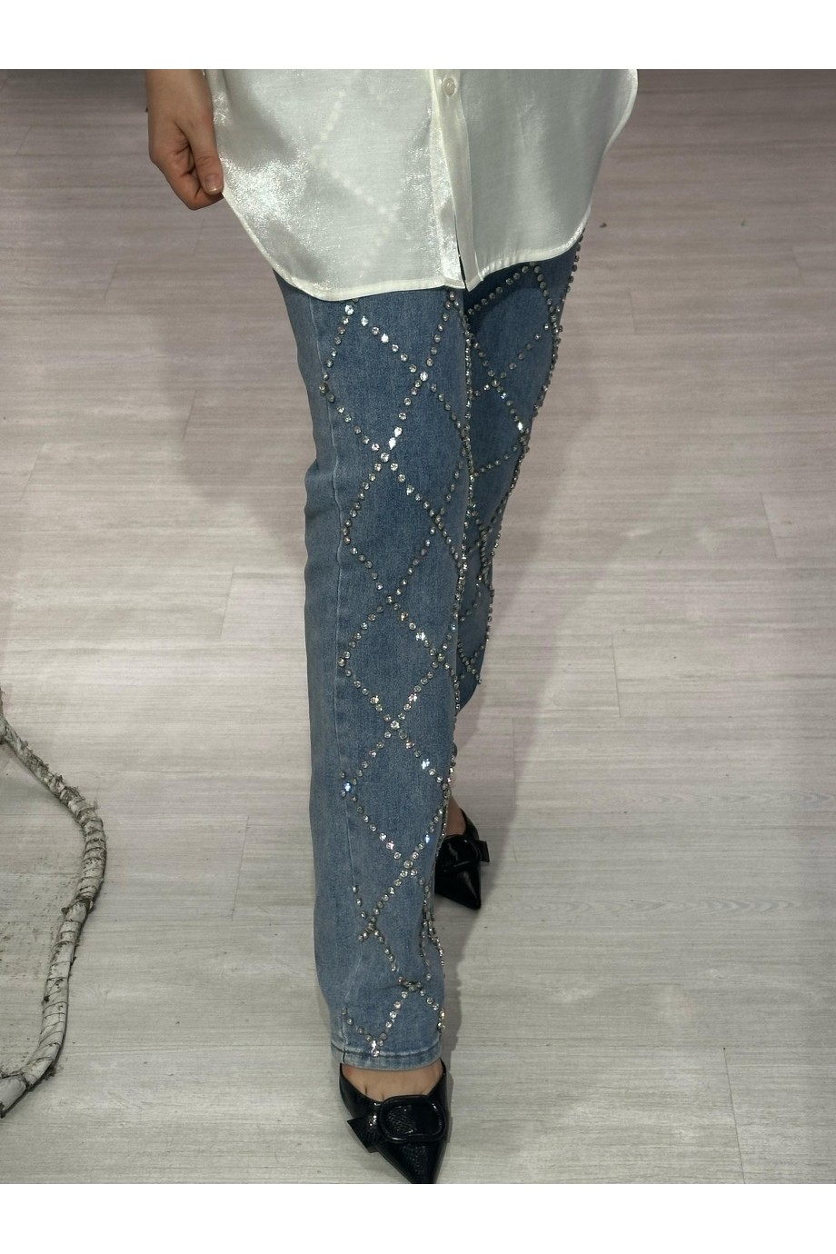 GHİSA TAŞLI KOT PANTOLON