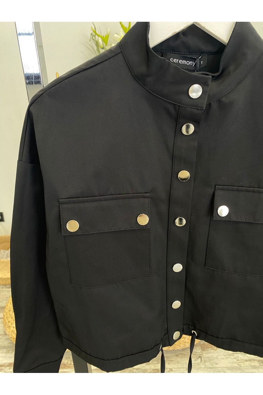 Kadın Ceremony Tasarım Çıtçıtlı Kısa Poplin Ceket