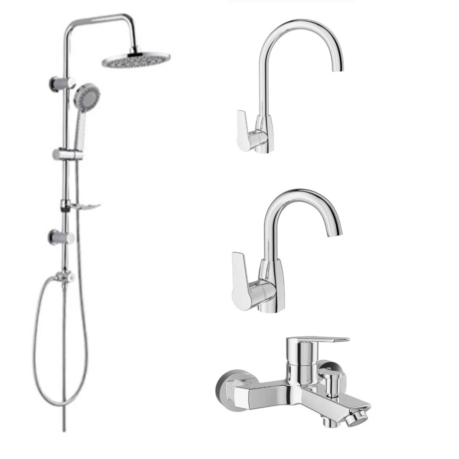 KALE MARE BANYO +DÖNER LAVABO+MUTFAK BATARYASI VE TEMA 53230 TEPE DUŞ SETİ