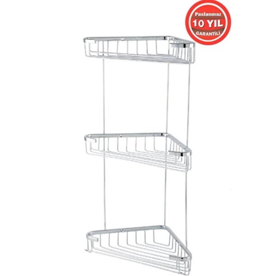 EFE  3'lü 18x18 Cm Şampuanlık Banyo Rafı ERVA000597