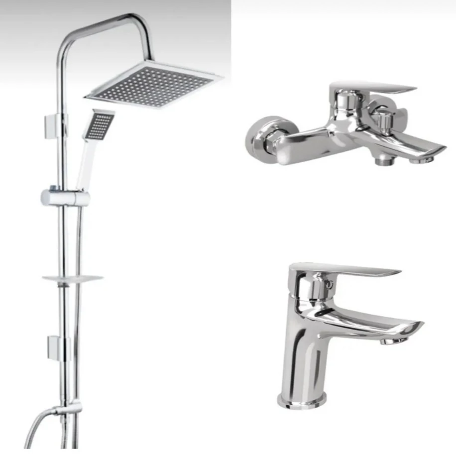 KALE Tandem Banyo+Lavabo Bataryası ve TEMA53260 Tepe Duş Seti