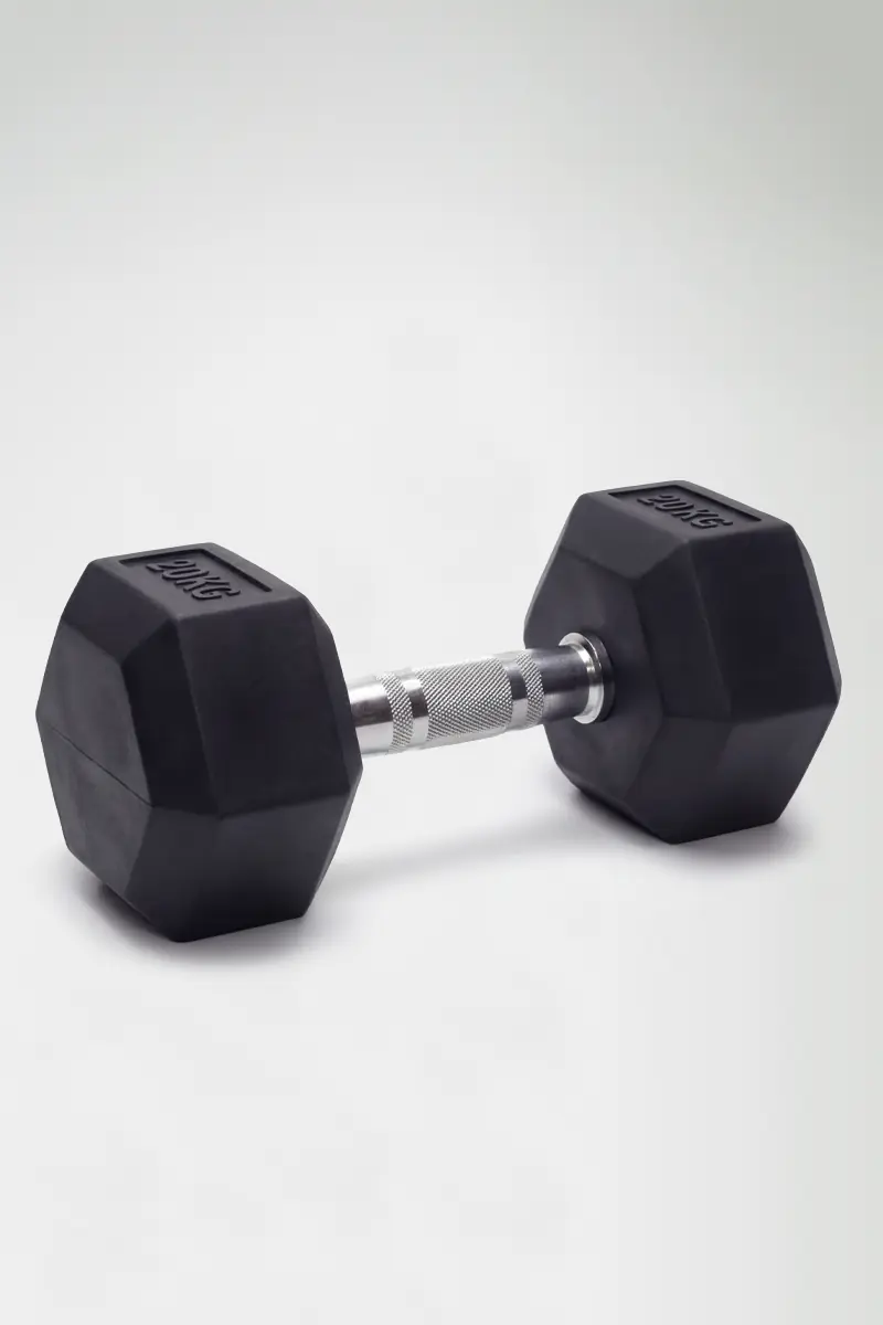 るーびー OLİMPİK KAUÇUK KAPLI KÖŞELİ DUMBELL 20 KGProforce