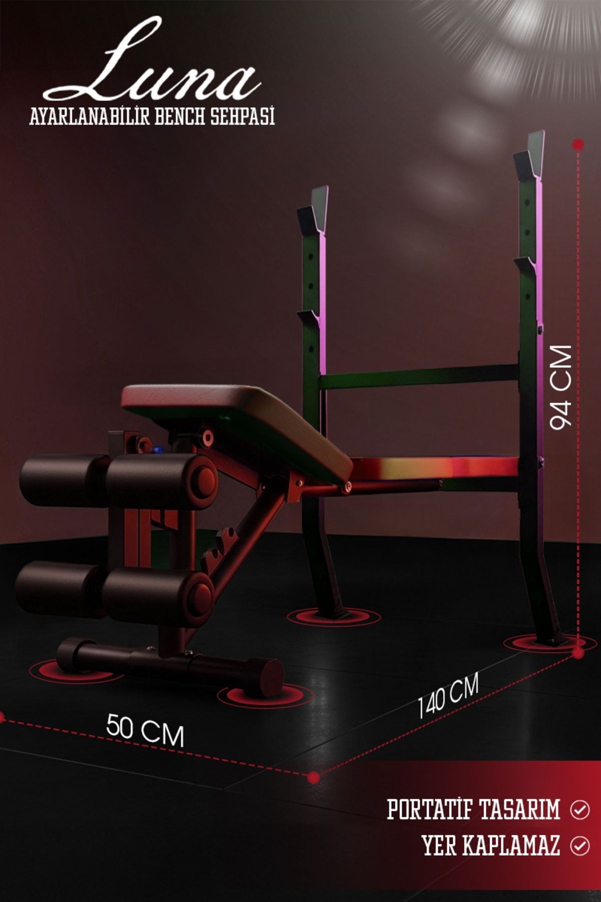 Ayarlanabilir Mekik Bench Ağırlık Sehpası LUNA