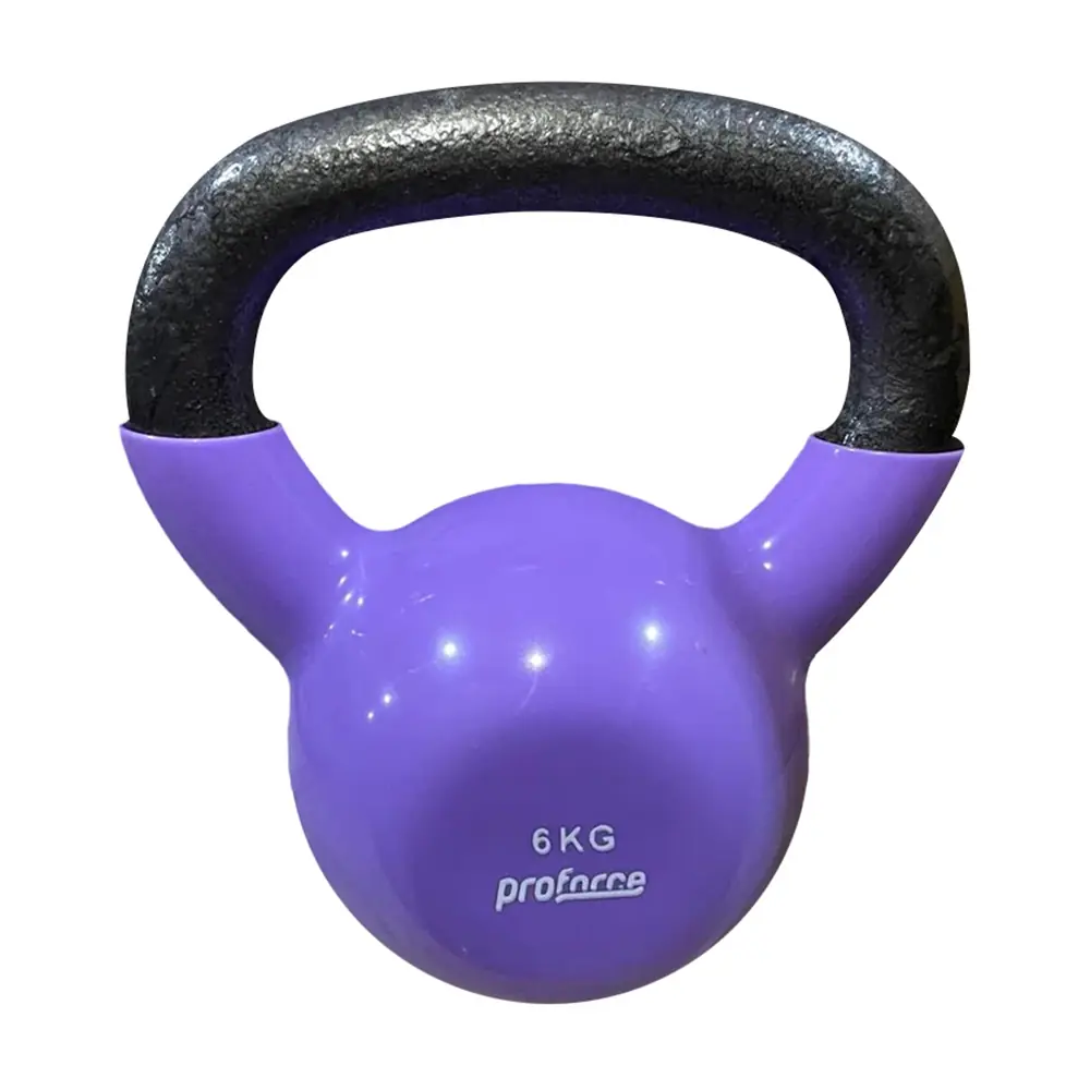 UpForm Vinyl-Hantel Kettlebell 6 Kg – Gusseisen Mit Vinylbeschichtung – Farbcodiert – Für Fitness Zu Hause