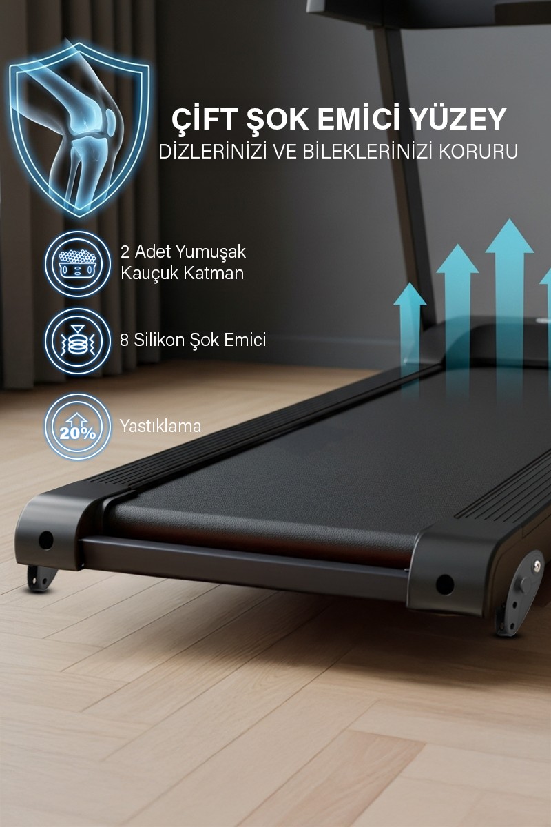 HERA KOŞU BANDI, EĞİMLİ, 10KM HIZ, KATLANABİLİR, 2HP MOTOR