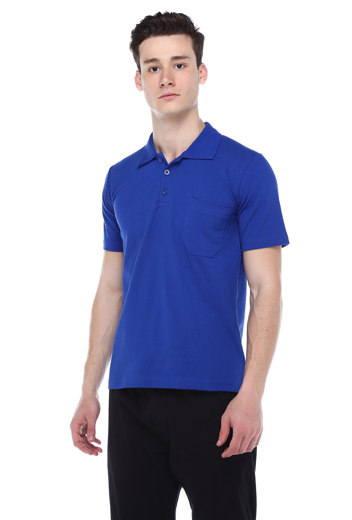 Polo yaka Tişört ( mavi)