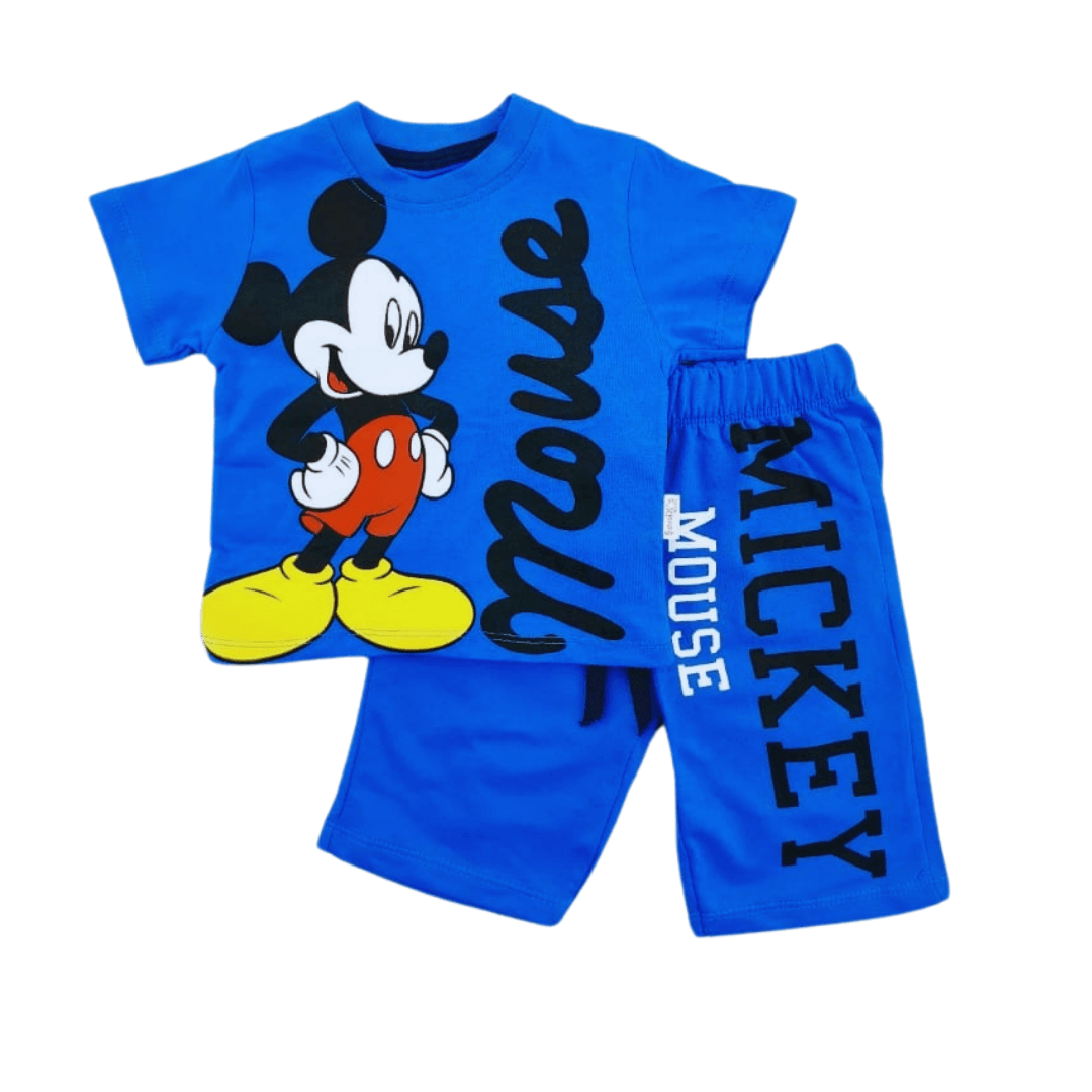 Mickey Mouse Tişört Şort Takım 2-5 Yaş Mavi