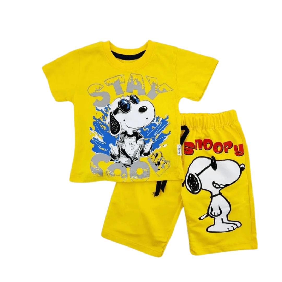Snoopy Tişört Şort Takım 2-5 Yaş Sarı