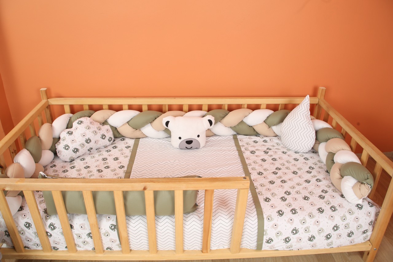 Yuar Baby Ayıcık Montessori Örgü Uyku Seti Haki Yeşil