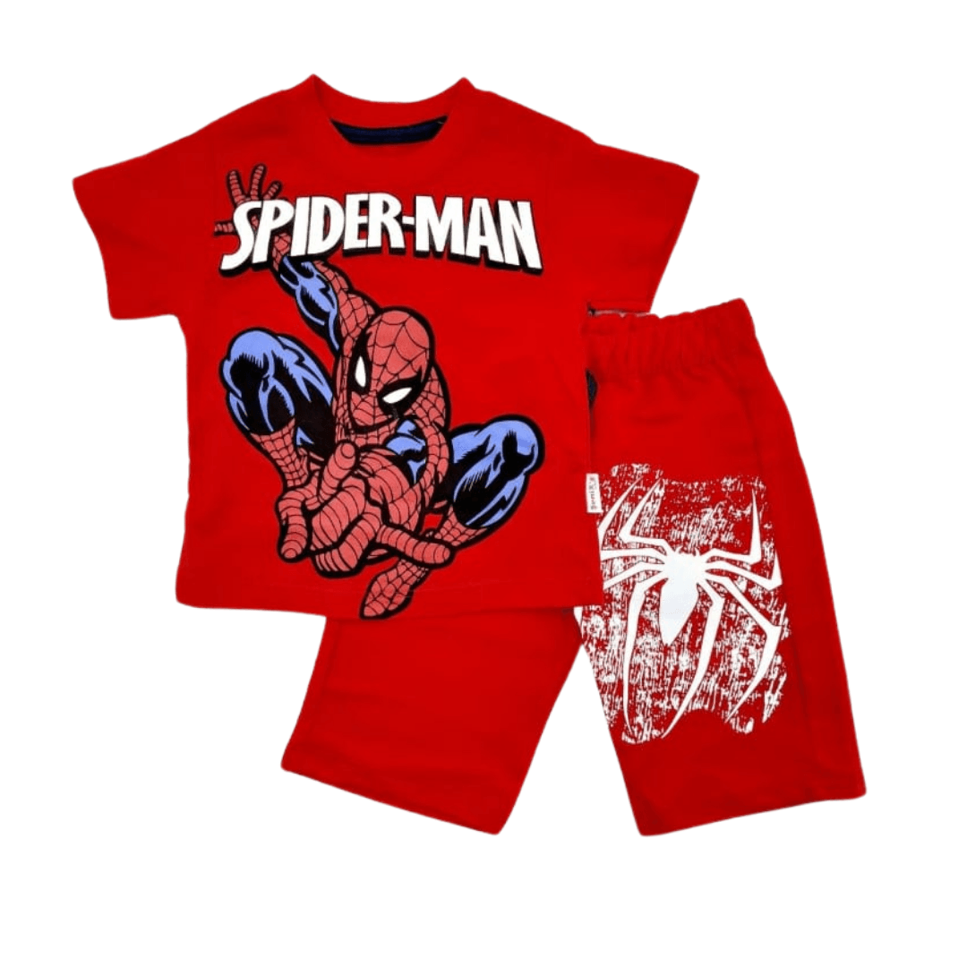 Spiderman Örümcek Adam Tişört Şort Takım 2-5 Yaş Kırmızı