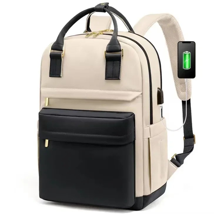 Waterproof USB Charging Backpack for Women - Stylish Travel, Work, and School Bag with Multi-Compartments & Laptop Sleeve