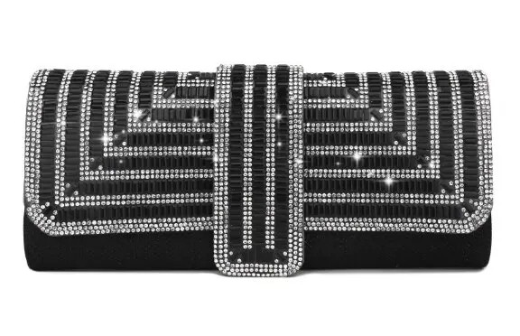 Women's Rhinestone Evening Clutch Purse - Sparkling Glitter Formal Party Bag with Chain