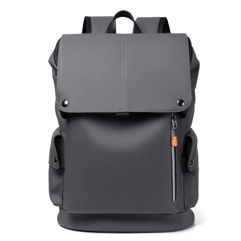 High-Quality Waterproof PU Leather Laptop Backpack with USB Charging - Large Capacity Business Backpack for Men