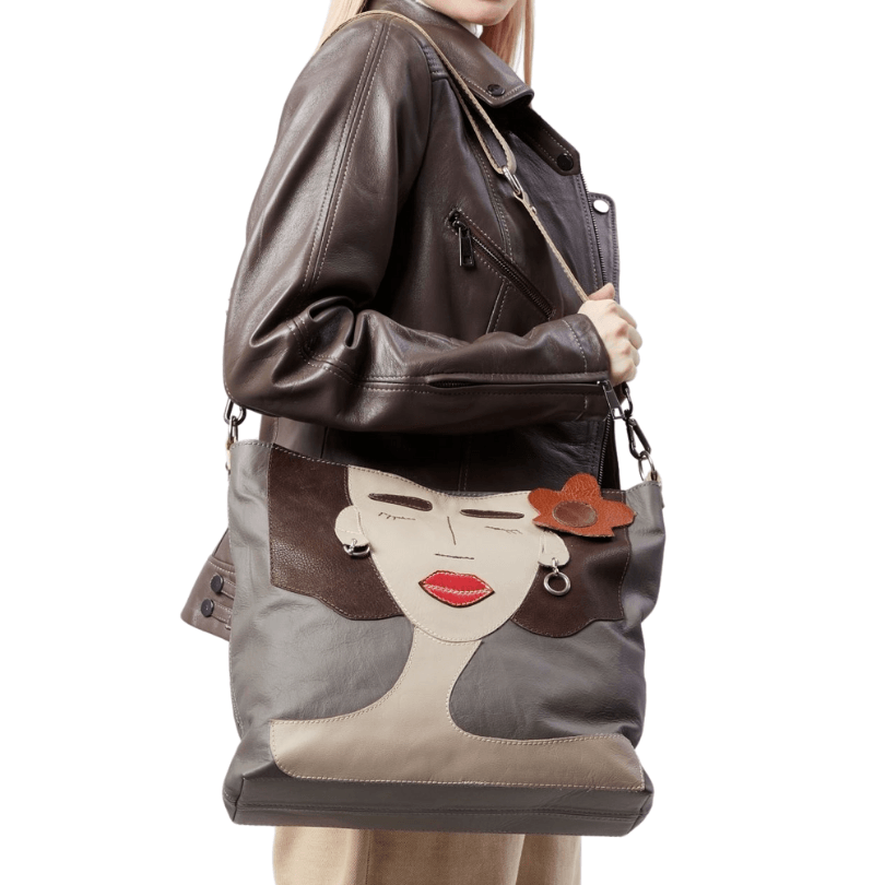 Alacati Artistry Shoulder Bag – Genuine Leather Designer Handbag by HappyNear Exclusive