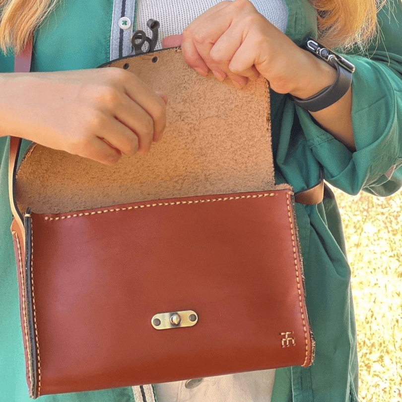 Kuşadası Heritage Crossbody – 100% Genuine Leather Handcrafted Shoulder Bag in Brown by HappyNear Exclusive