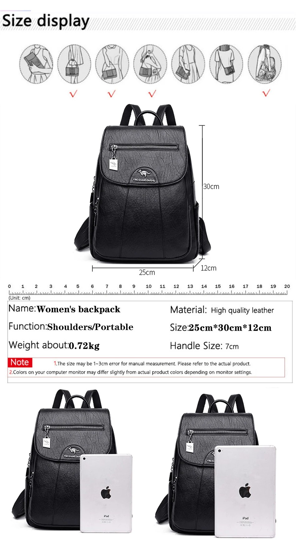 Chic Women's Leather Backpack - High-Quality Fashion Backpack for Everyday Use, Travel, and School with Free Shipping & Satisfaction Guarantee