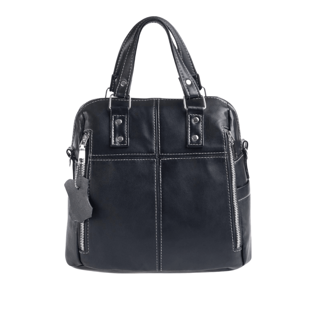 Bursa Prestige Handbag – Genuine Black Leather Shoulder Bag by HappyNear Exclusive