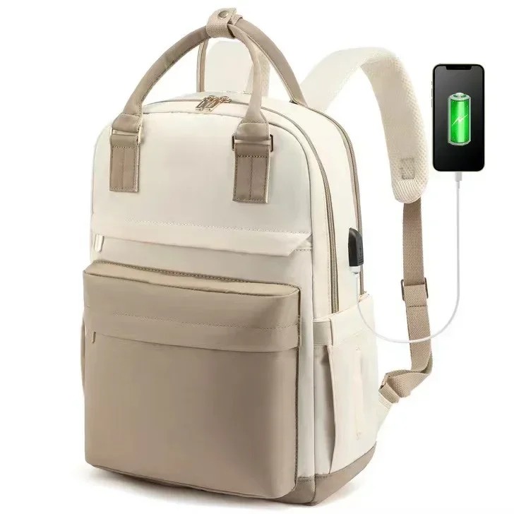 Waterproof USB Charging Backpack for Women - Stylish Travel, Work, and School Bag with Multi-Compartments & Laptop Sleeve