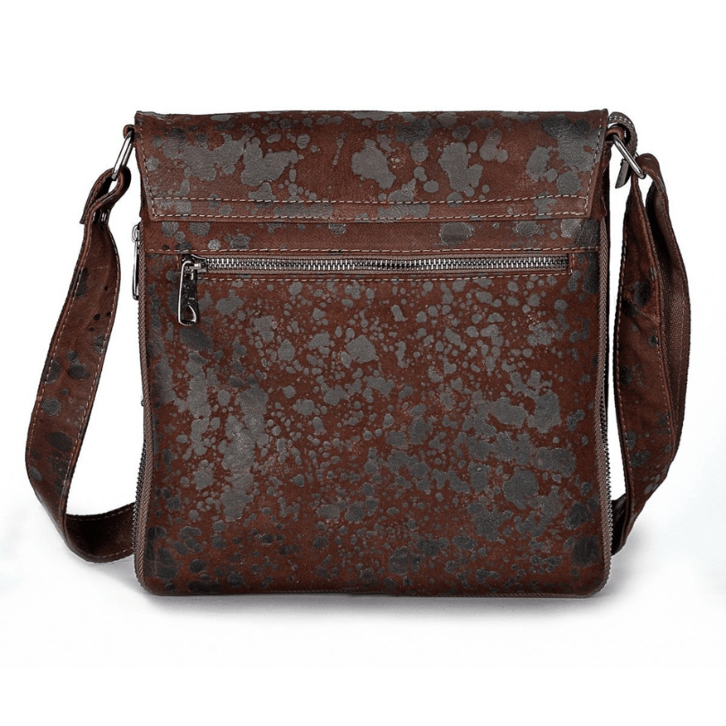 Ankara Heritage Messenger Bag – Antique Brown Genuine Leather Crossbody by HappyNear Exclusive