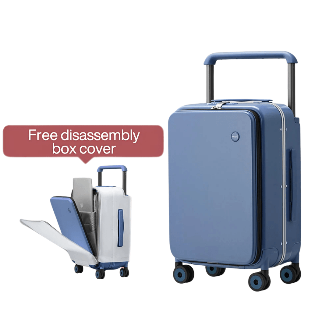 Multifunctional Carry-On Suitcase - Stylish Aluminum Frame, 20-Inch Capacity, Travel Ready - Available in Blue, Green, and Gray