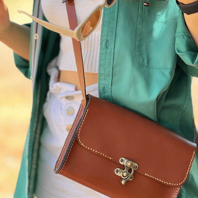 Kuşadası Heritage Crossbody – 100% Genuine Leather Handcrafted Shoulder Bag in Brown by HappyNear Exclusive