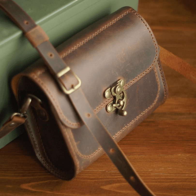 Rize Heritage Roll Bag – Premium Handmade Leather Crossbody by HappyNear Exclusive